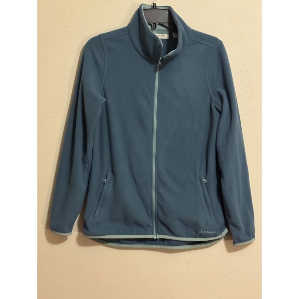 L.L.Bean Womens XS Blue Fleece Full Zip Jacket Pockets Outdoor
